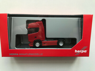 Trattore Modellistico Herpa 306768 Scania CS 20 HD Con Parasole, Scala 1:87 (H0), Colore Giallo, Nuovo In Scatola