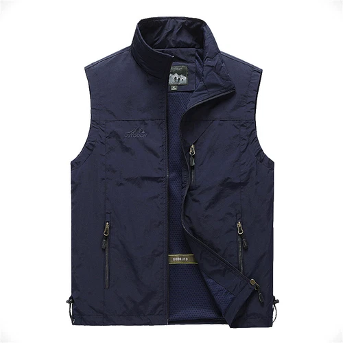 Mens With Pockets Zipper Vest Men Casual Sleeveless Sport Tops Mesh Lining M-4XL - Bild 13 von 20