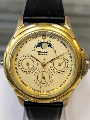 HMT ROMAN MOON PHASE MULTIFUNCTION QUARTZ 4310-01-53417 INDIA