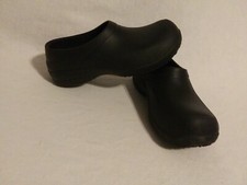 TREDSAFE Black Rubber Clogs Chef Work Slip On Resistant Sz M5 W6 Nurse Shoe EUC