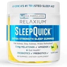 Relaxium Sleep Quick Gummy, Sleep Aid, 60 Gummies Delicious Gummy Promotes Sleep