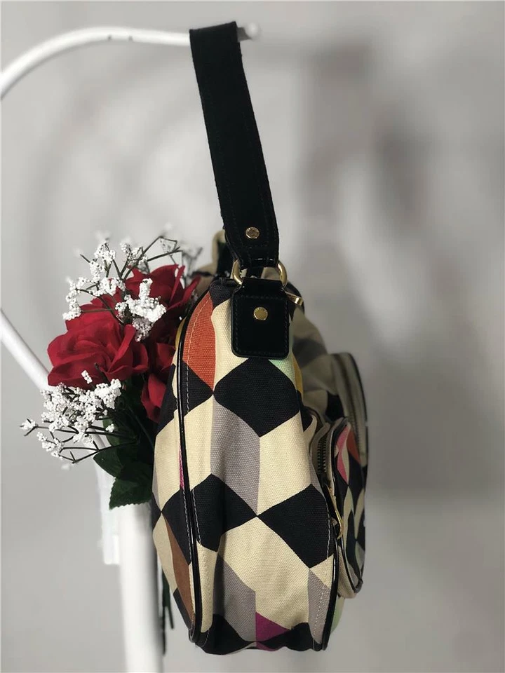 Bolso de Hombro Hobo TED BAKER 100% Algodón Estampado Geométrico Bolsillos Frontales con Cremallera Foto 4 de 4