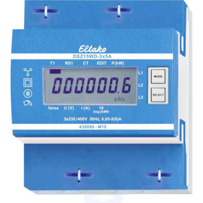 Eltako 28305015 DSZ15WD-3x5A 3-Phase Electric Meter Includes Medium Converter