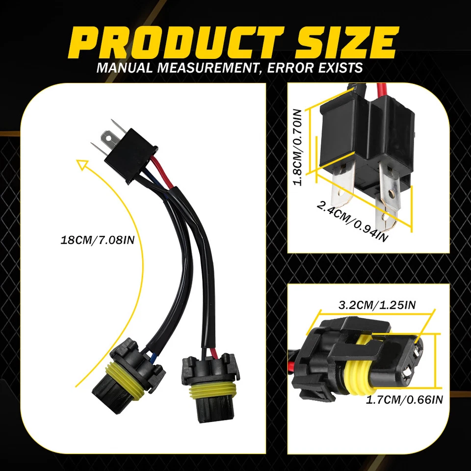 Conversion Wire 9003 H4 TO 9005 9006 Two Harness Head Light Adapter PlugPlay EAH - Image 3 of 4