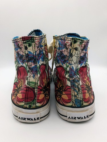 Airwalk Women's Flower Shoes Size 9.5 Canvas Hi Top Flower Power 74698 - Picture 3 of 7