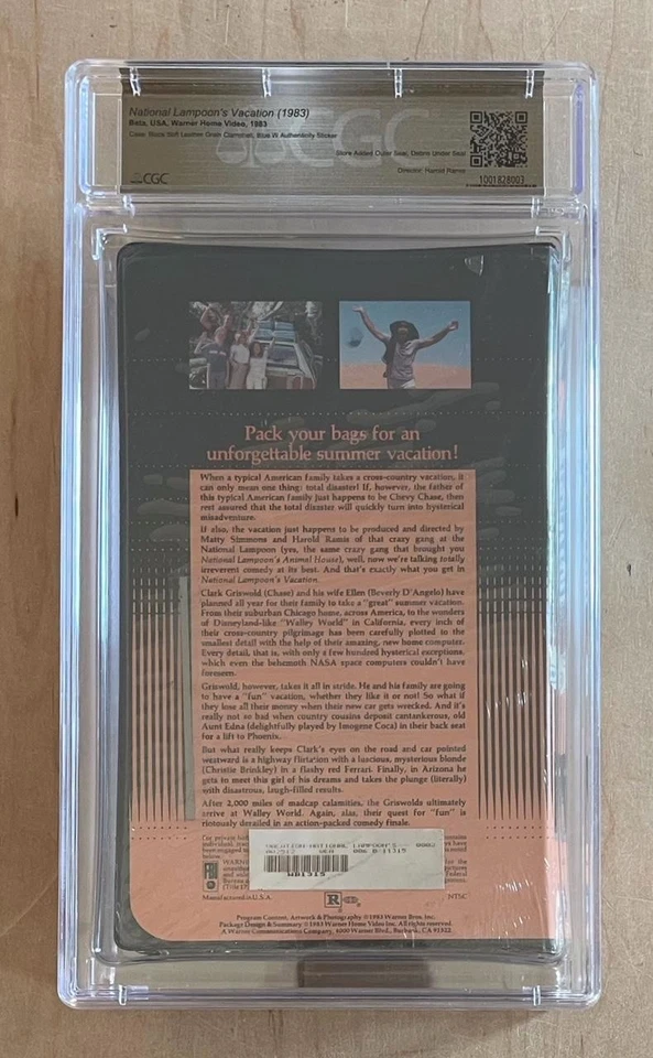 NATIONAL LAMPOON'S VACATION (1983) Sealed Betamax Warner Clam CGC Graded 9.8 A++ Foto 3 de 3