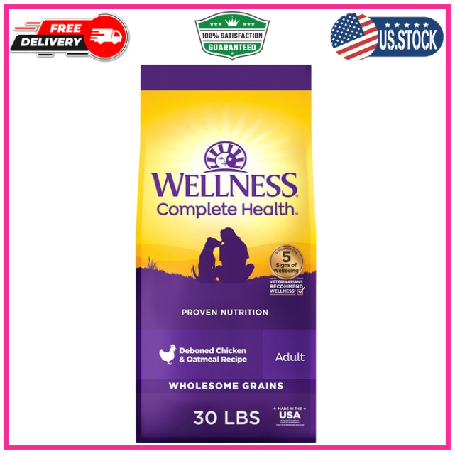 26 LBS Wellness Health Dry Dog Food, Wholesome Grains, Natur