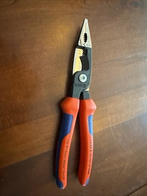 Knipex 8'' Electrical Installation Pliers Comfort Grip Long Nose Cut Strip 13828