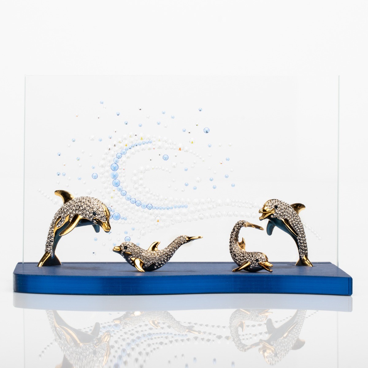 Oliver Weber Figurines made with Swarovski Crystal Dolphin Set