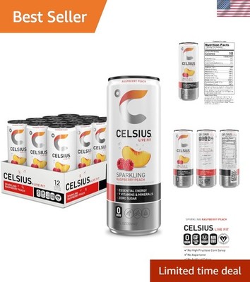 Refreshing Raspberry Peach Energy Drink, Sugar-Free &  - 200mg Caffeine