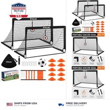 Soccer Goal, Kids Soccer Goals for Backyard Set of 2, 4 x 3ft Soccer Net Trai...