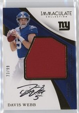 2017 Panini Immaculate Premium Rookie 23/99 Davis Webb #PR-DA Patch Auto 12h1