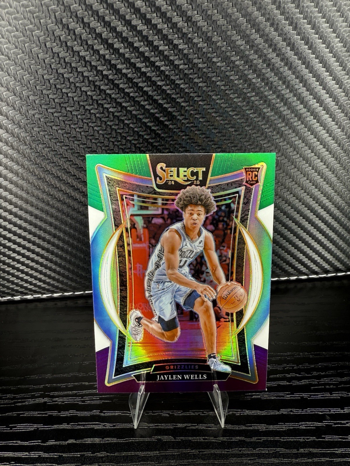 2024-25 Panini Select - Concourse Jaylen Wells #79 Green White Purple Prizm (RC)