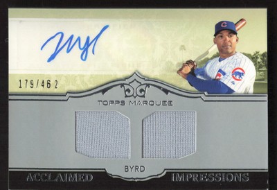 2011 Topps Marquee Marlon Byrd Acclaimed Impressions Dual Relic Autograph #/462