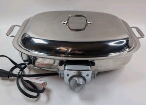 All-Clad Electric Roaster Model 6701 E105725 Stainless Steel w Lid Temp Control