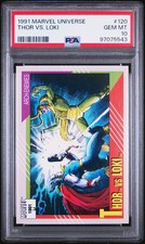 1991 Impel Marvel Universe Series 2 #120 Thor vs. Loki PSA GEM MINT 10