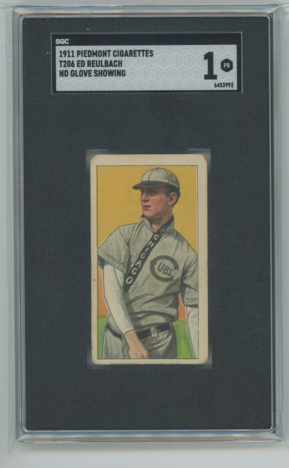 1911 Piedmont Cigarettes Baseball T206 Ed Reulbach No Glove Showing SGC 1 Cubs