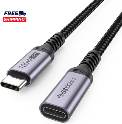 USB C Extension Cable 6.6Ft  4K@60Hz Video/10Gbps Data Transfer/100W Charging