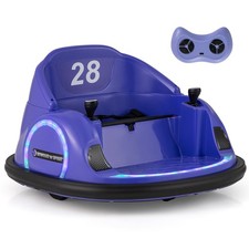 Image of COSTWAY 6V Kids Ride on Bumper Car Battery Powered Bumping Car w/Lights-Purple