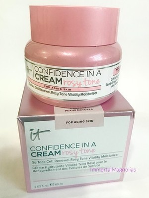 2027 IT Cosmetics Confidence In A Cream ROSY TONE CELL Renewal Moisturizer 2oz