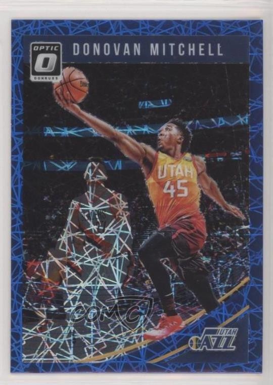 2018-19 Panini Donruss Optic Blue Velocity Prizm Donovan Mitchell #63 03xg