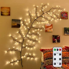 Enchanted Willow Vine Lights with Remote：Christmas Decorations 144 LEDs F