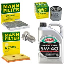 5L Öl Set Inspektion Luft-Innenraum Ölfilter Ölschraube für Audi A3 1.4 TFSI