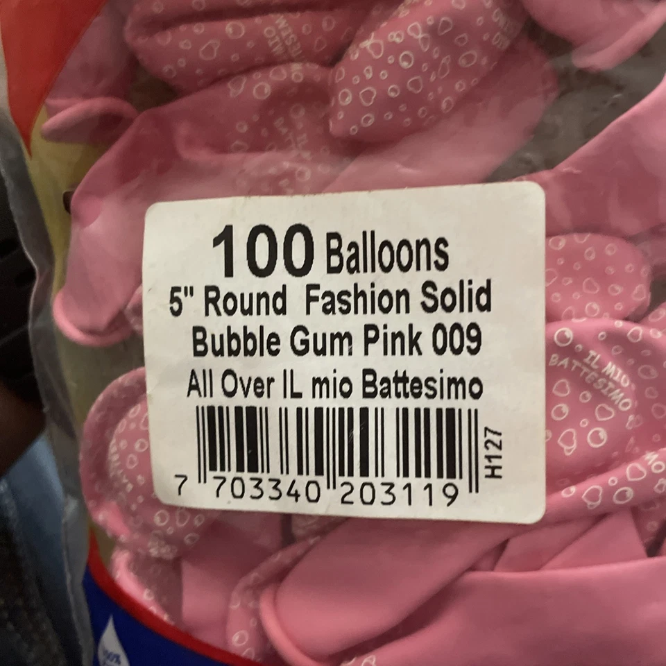 100 Palloncini 5” Rosa Tutti Il Mio Battesimo - Immagine 3 di 3
