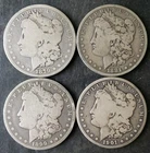 1879, 1881 O, 1899 O, and 1901 O $1 Morgan Silver Dollars