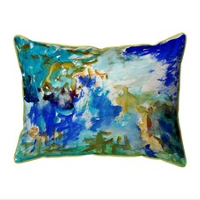Betsy Drake Abstract Blue Extra Large Zippered Pillow 20x24