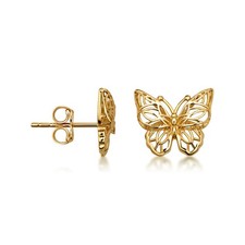 14K Gold Butterfly Stud Earrings