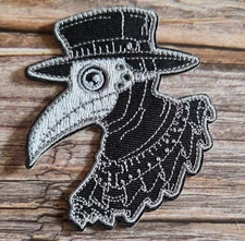 Victorian Gothic Plague Raven Steampunk Crow Baroque Iron On Patch