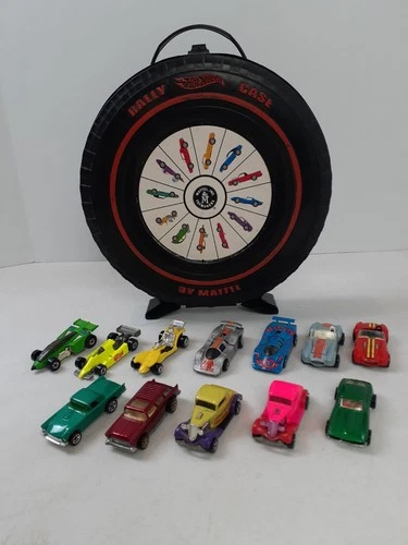1967 Hot Wheels Redline 12 Car Rally Carrying Case Wheel with 12 Cars Mattel VTG
