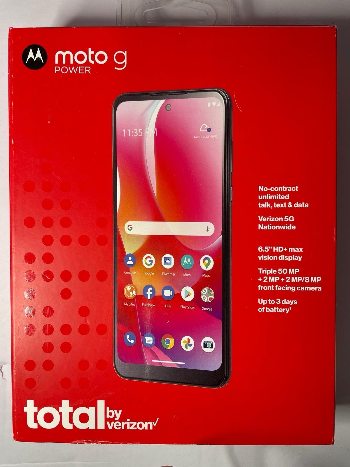 Total by Verizon Motorola moto g Power 64GB, Black - Prepaid