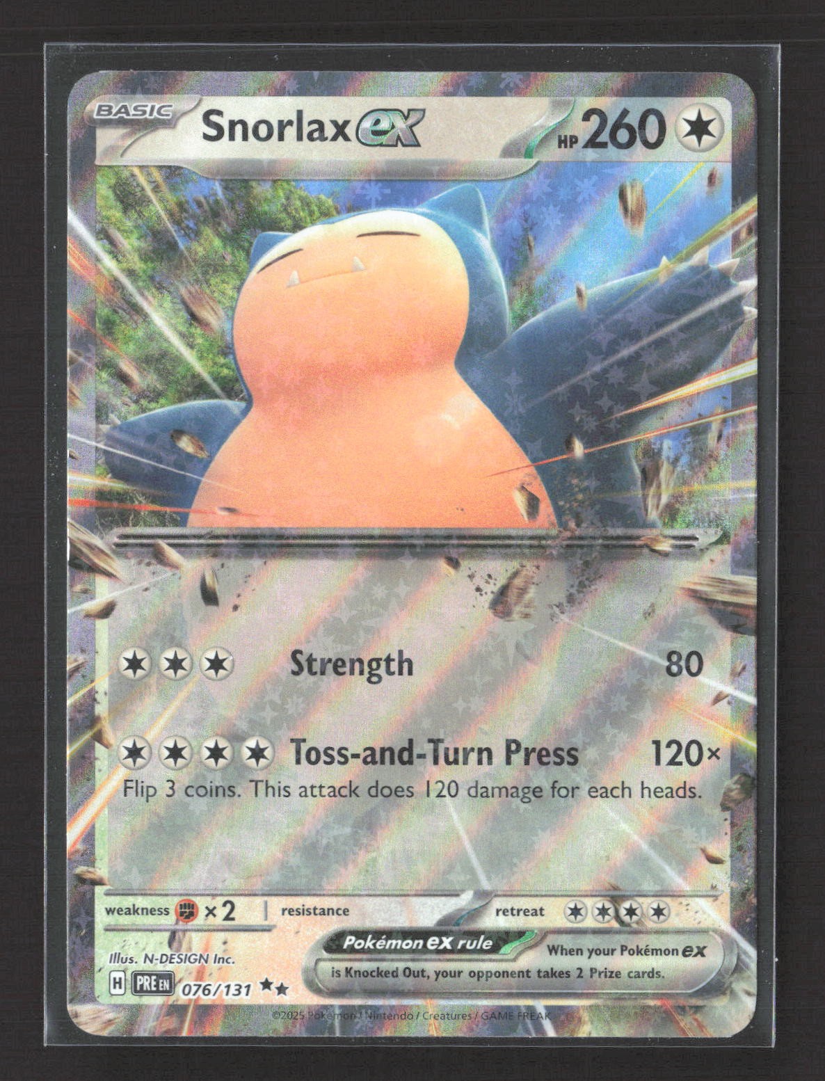 Pokemon Prismatic Evolutions Snorlax ex double rare #76