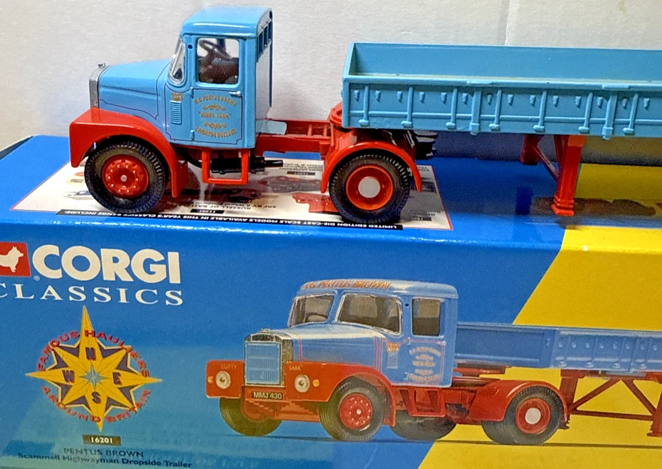 Corgi Classics #16201 Pentus Brown Scammell Highwayman Artic Dropside Trailer - Image 2 of 4