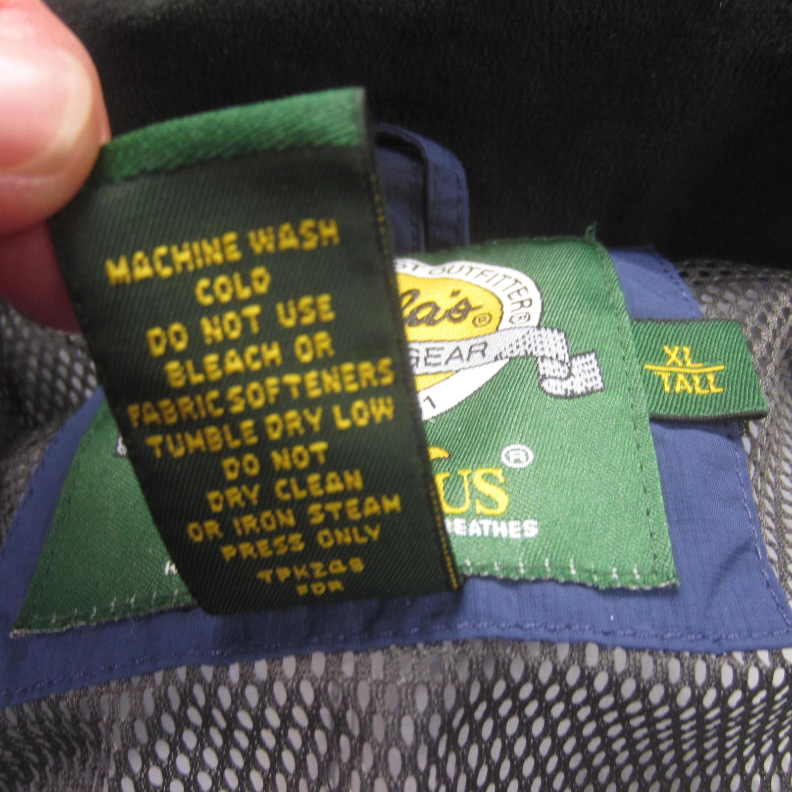 Cabelas Jacket Mens XL Tall Blue Dry-Plus Waterproof Hooded Spectrum Shell