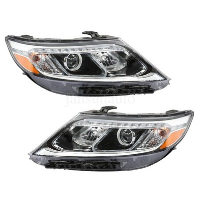 Headlights Left Right Side Halogen Pair Set LED DRL For 2014 2015 Kia Sorento LX