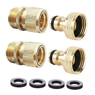  Garden Hose Quick Connect Solid Brass Quick Connector Garden Hose 2 Sets
