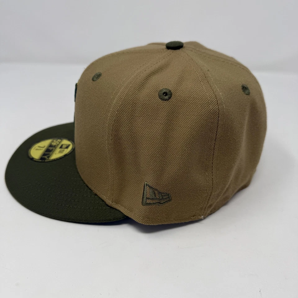 Seattle Mariners Hat Cap Fitted Mens 7 3/8 Tan MLB Baseball New Era 59FIFTY - Image 2 of 4