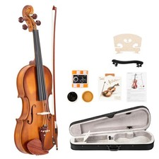 Glarry 4/4 Natural Violin w/ Case Bow Rosin Shoulder Rest Tuner School Band