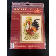 RIOLIS 1479 Rooster Cross Stitch Kit Finished Size 11.75 x 15.75 Inches