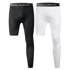 Men's Leg Compression Tights Full Length for Basketball Sports Base Layer Leg...