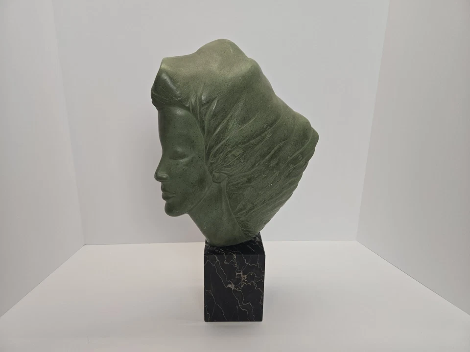 Peggy Mack Copyrite 1971Sculpture of Sea Goddes On Marble Base - Image 3 of 4