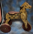 Antique Primitive Americana Folk Art Child's Riding WOODEN HORSE Must See — photo 2