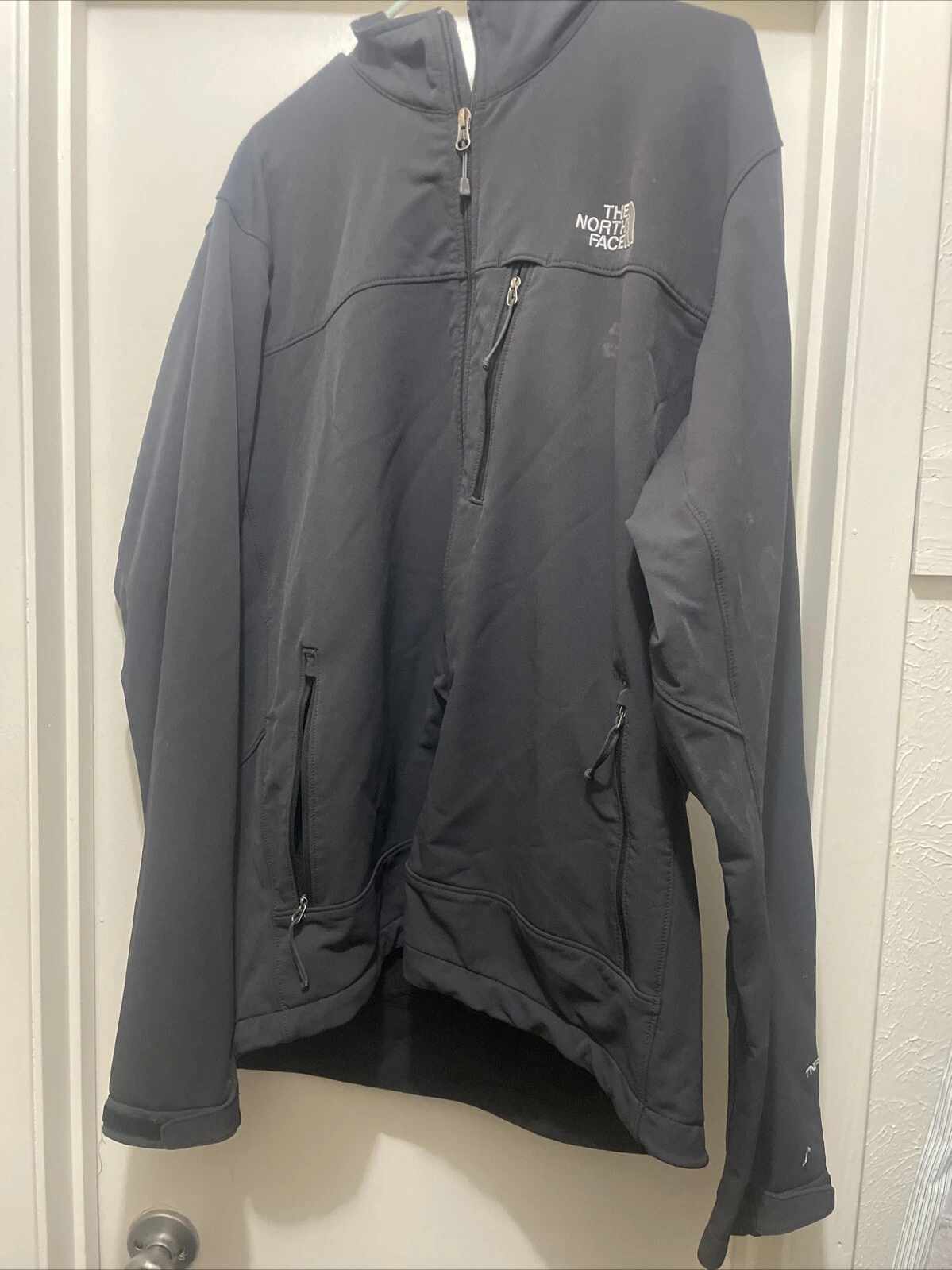 The North Face Apex Men's Soft Shell Full Zip Black Jacket Coat Size XL