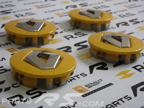 4x New GENUINE Renault Sport CLIO III RS 197 200 Caps center wheel SIRIUS JAUNE - Picture 7 of 18