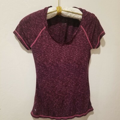 Ideology Womens Active Performance Top Heather Shirt Lightweight Purple XS