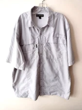 Dri Duck Vented Fishing Shirt Men's 2XL Gray Short Sleeve Lightweight Quick Dry