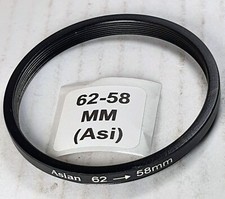 62-58mm Step-Down Stepping Lens Filter Hood Adapter Ring 62mm-58mm 62mm-58 62-58